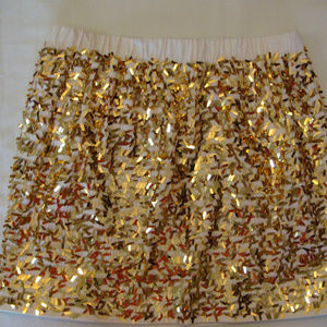 Crewcuts Gold Sequins Skirt, Girls Size 10